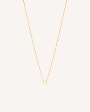 Colar Veneziana com Pingente Ponto de Luz Branco